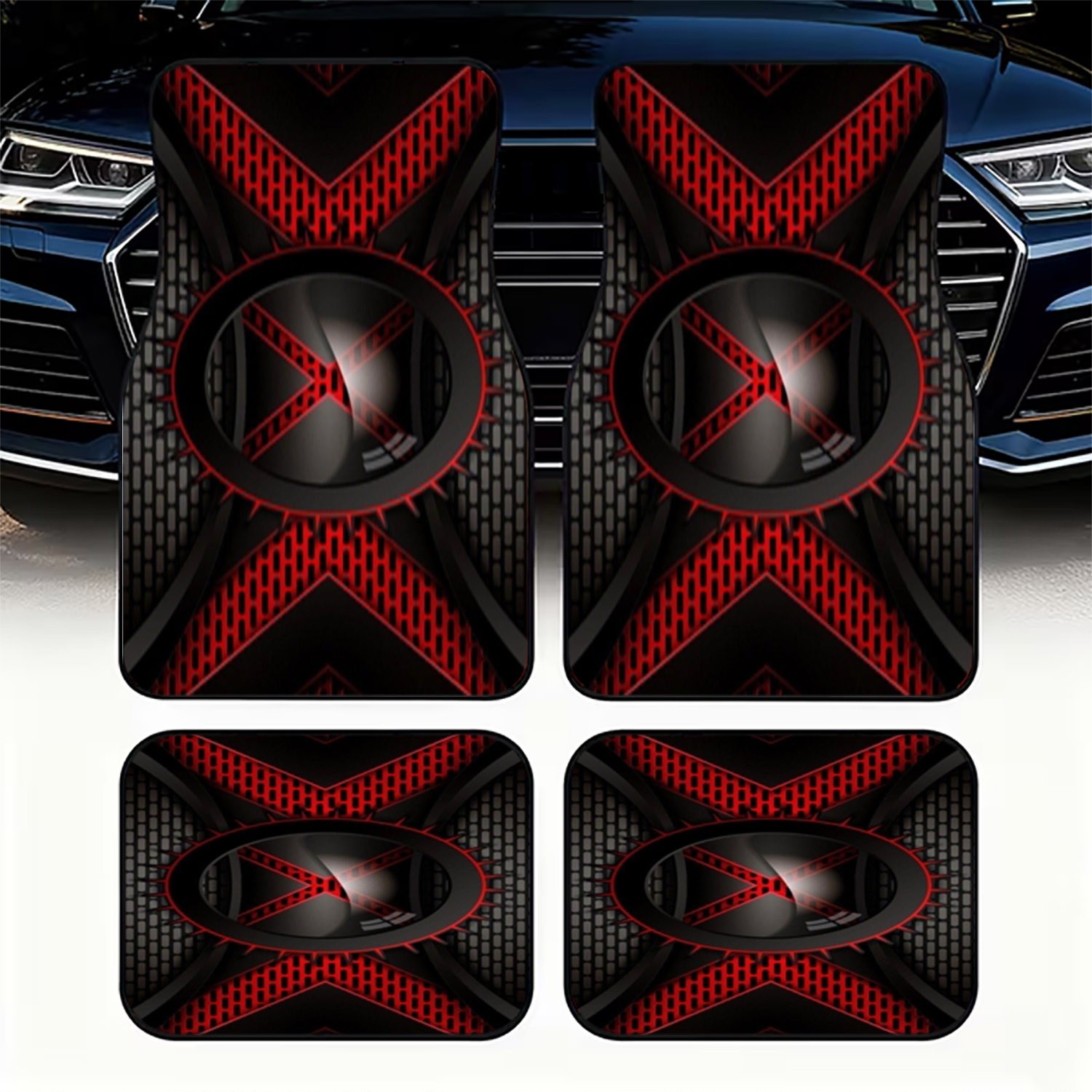 Interior Design Tech - Juego de 4 Alfombrillas para Auto,