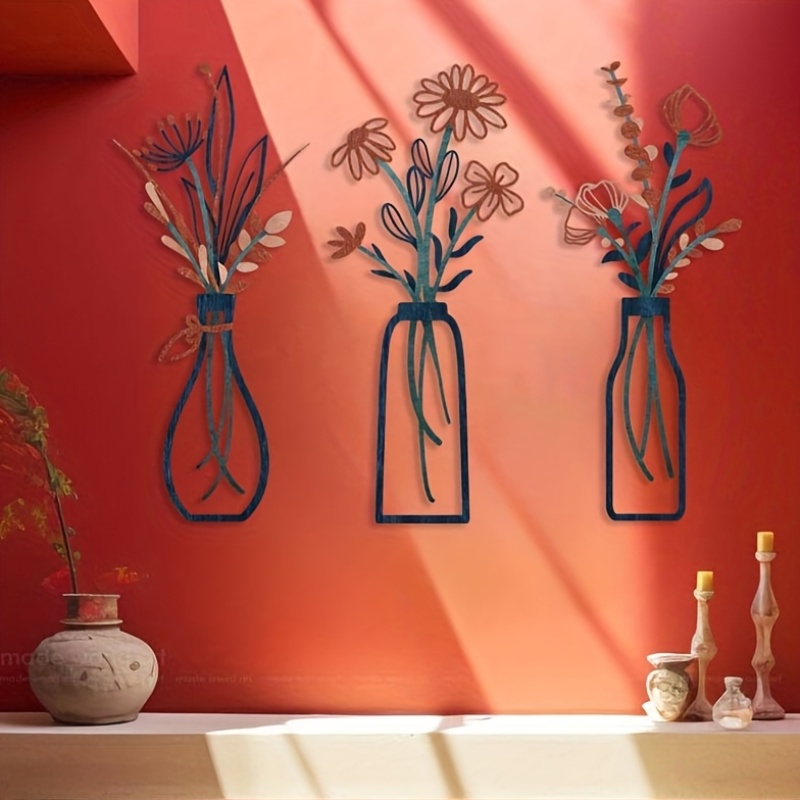 Interior Design Home - 3 Esculturas Florales Grandes para Pared