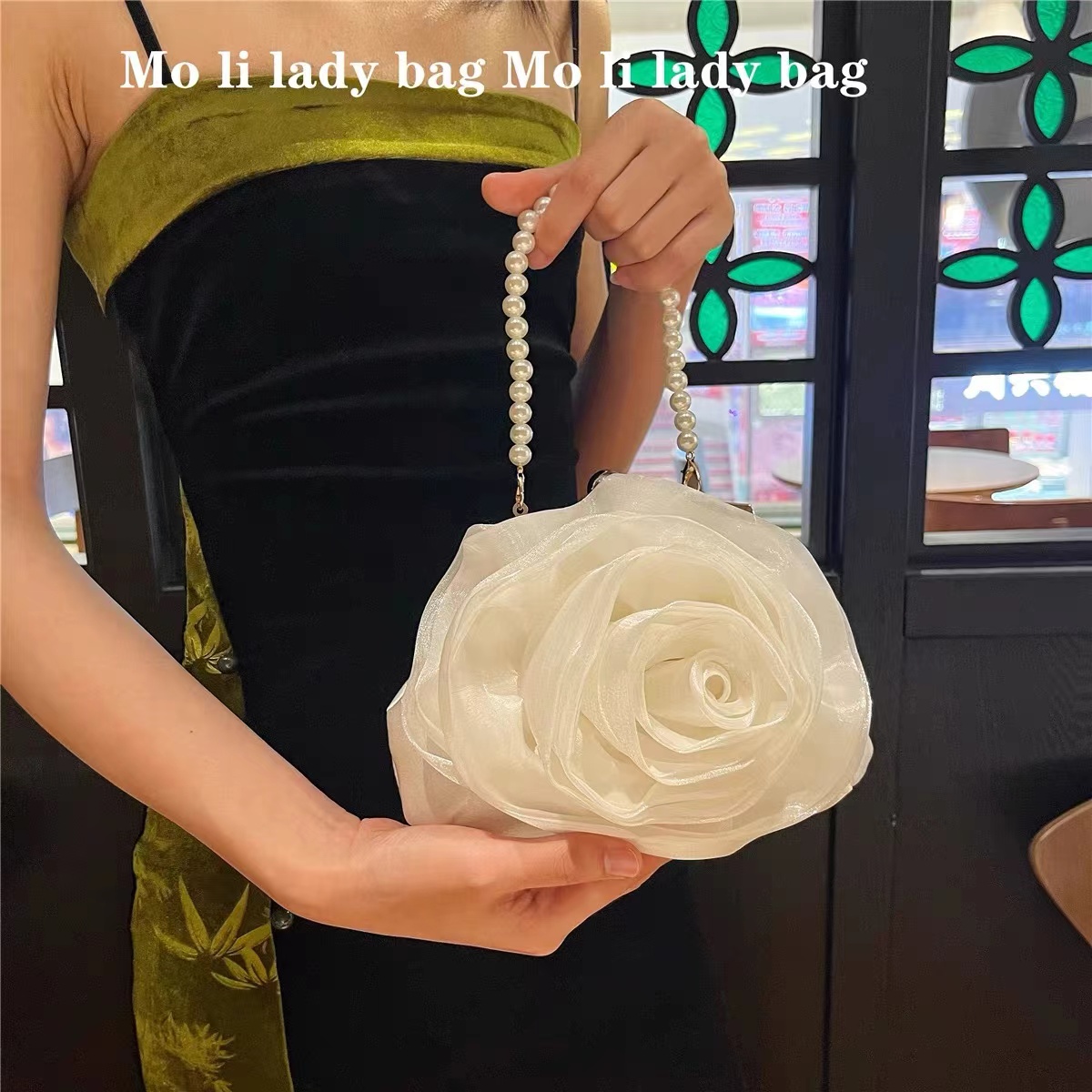 Interior Design Elegant - Bolso de mano Floral de satén