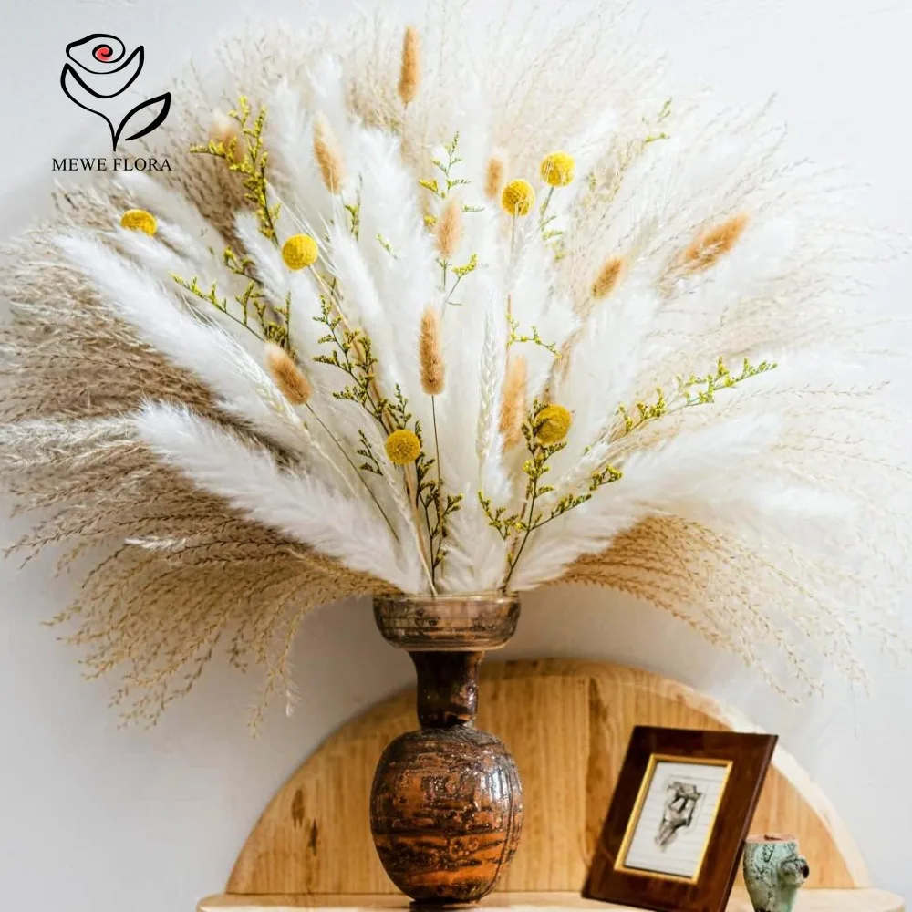 Dried Pampas Bundle - Paquete de 90 Piezas de Hierba