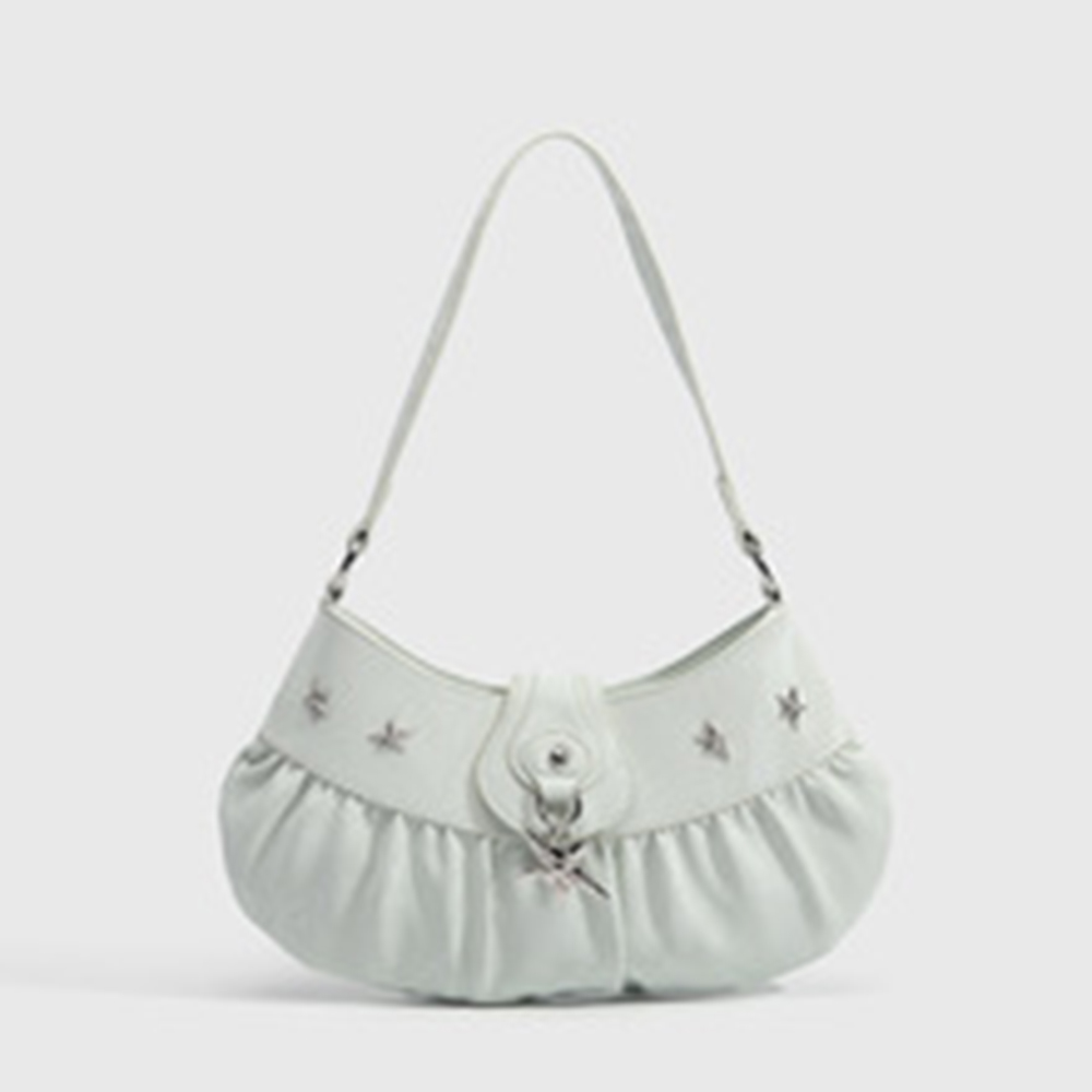 Interior Design Monochrome - Bolso de hombro plisado monocromático, textura