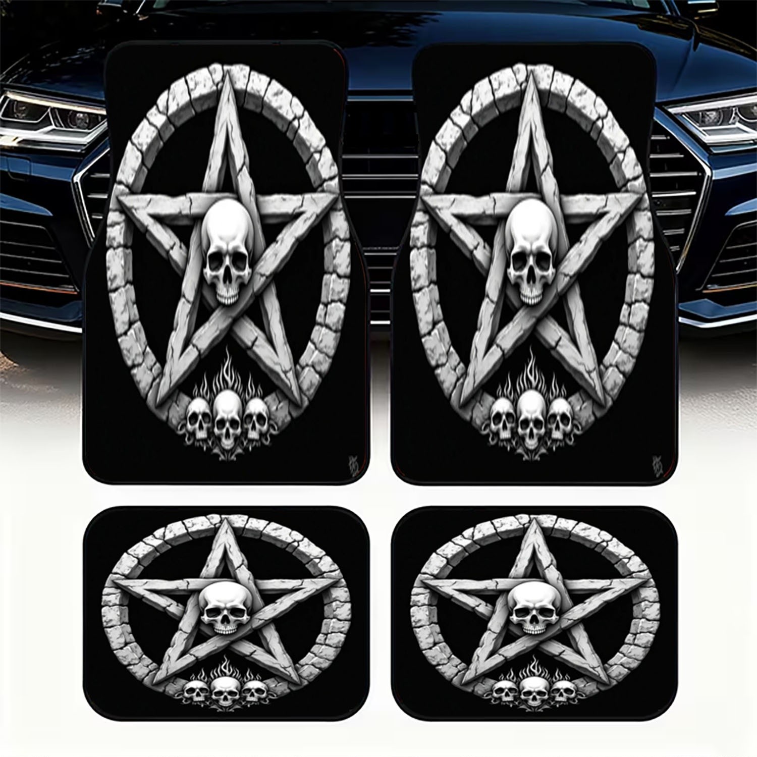 Interior Design Monochrome - Alfombrillas de coche 4 piezas, diseño