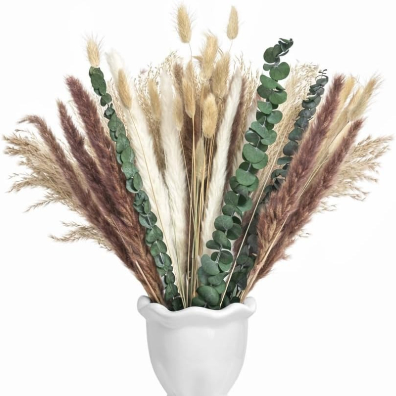 Dried Pampas Bundle - 65 Piezas de Flores Secas Naturales,