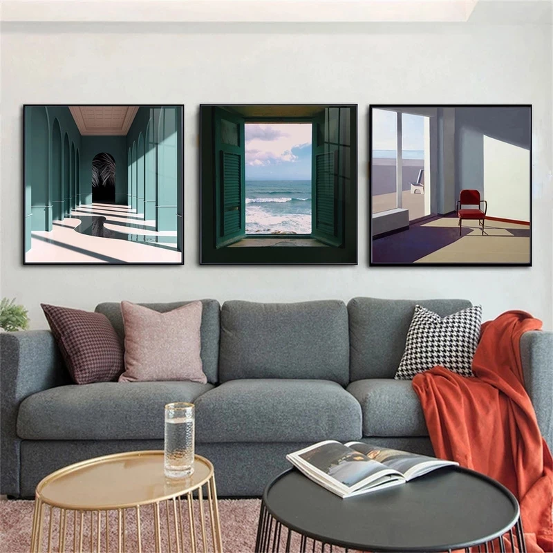 Pintura en lienzo de paisaje e - Interior Design Apartment reseña y precio